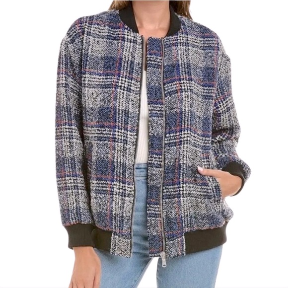 Avec Les Filles Jackets & Blazers - AVEC LES FILLES Tweed Plaid Bomber